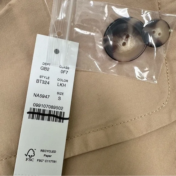 J. Crew Relaxed heritage trench coat in chino Light Khaki NEW BT324 - Picture 8 of 12